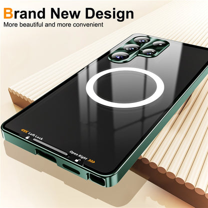 For Samsung Galaxy S25 Ultra Magnetic Case Metal Frame Matte Phone Cover