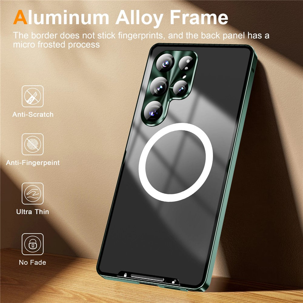 For Samsung Galaxy S25 Ultra Magnetic Case Metal Frame Matte Phone Cover