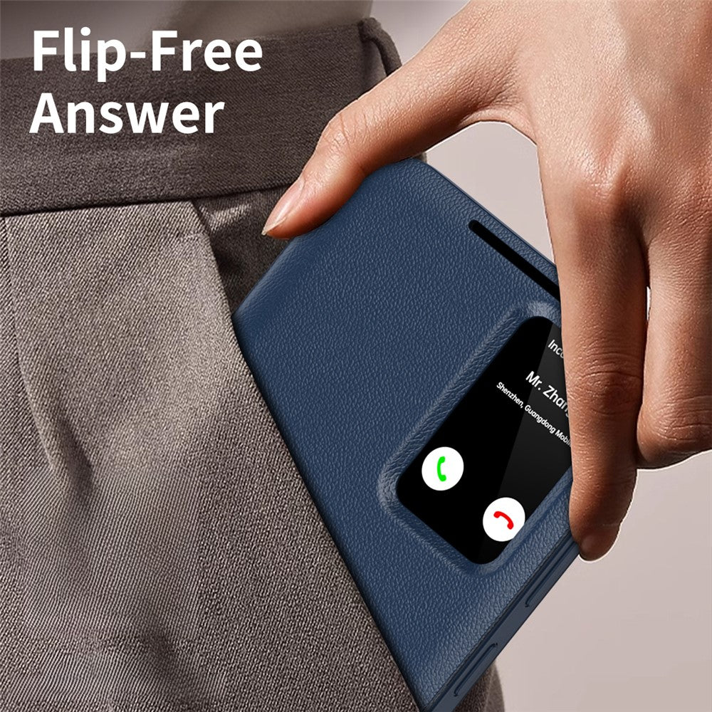 For Samsung Galaxy S25 Ultra Case with Card Holder Smart View Window PU Leather+PC+TPU Phone Cover