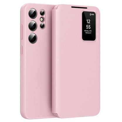 For Samsung Galaxy S25 Ultra Case with Card Holder Smart View Window PU Leather+PC+TPU Phone Cover