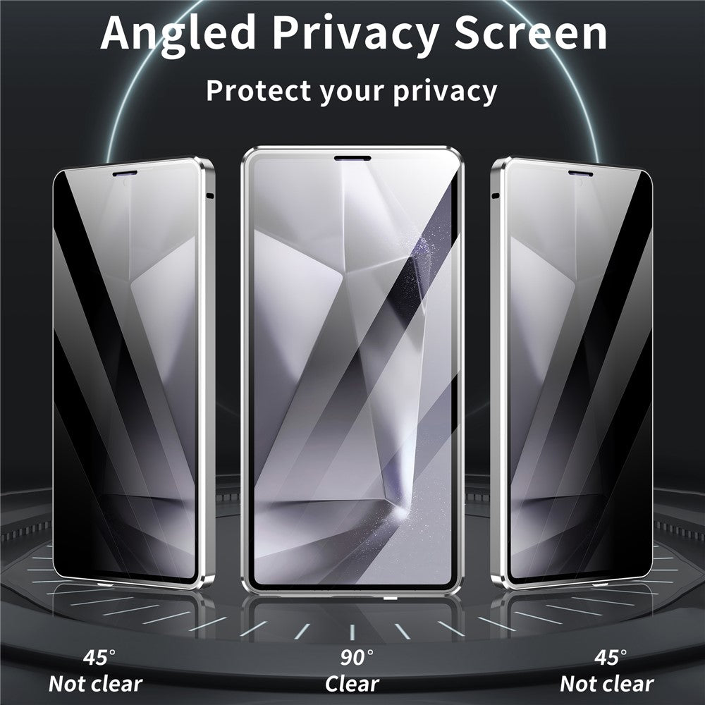 For Samsung Galaxy S25 Ultra Case Anti-Spy Tempered Glass Film Magnetic Frame Phone Cover