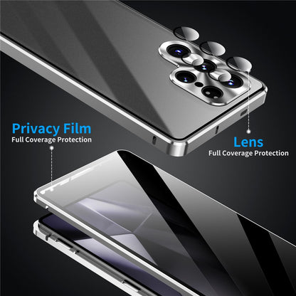 For Samsung Galaxy S25 Ultra Case Anti-Spy Tempered Glass Film Magnetic Frame Phone Cover