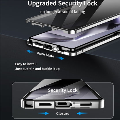 For Samsung Galaxy S25 Ultra Case Anti-Spy Tempered Glass Film Magnetic Frame Phone Cover