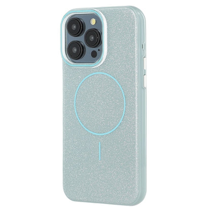 For iPhone 15 Pro Case Compatible with MagSafe Glitter Design IMD TPU + PC Phone Back Cover