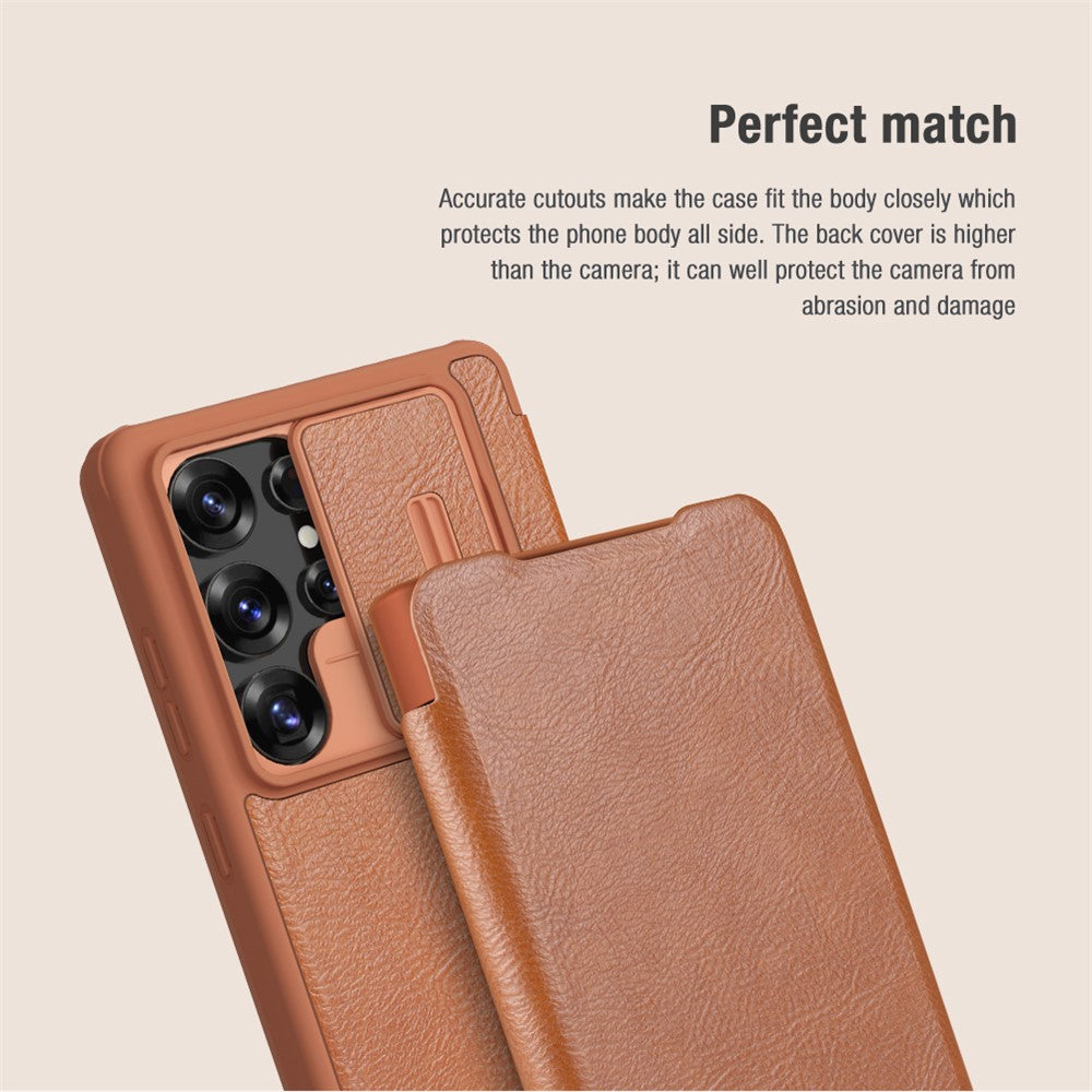 NILLKIN Qin Pro Series for Samsung Galaxy S25 Ultra Case with Card Slots Leather Phone Cover