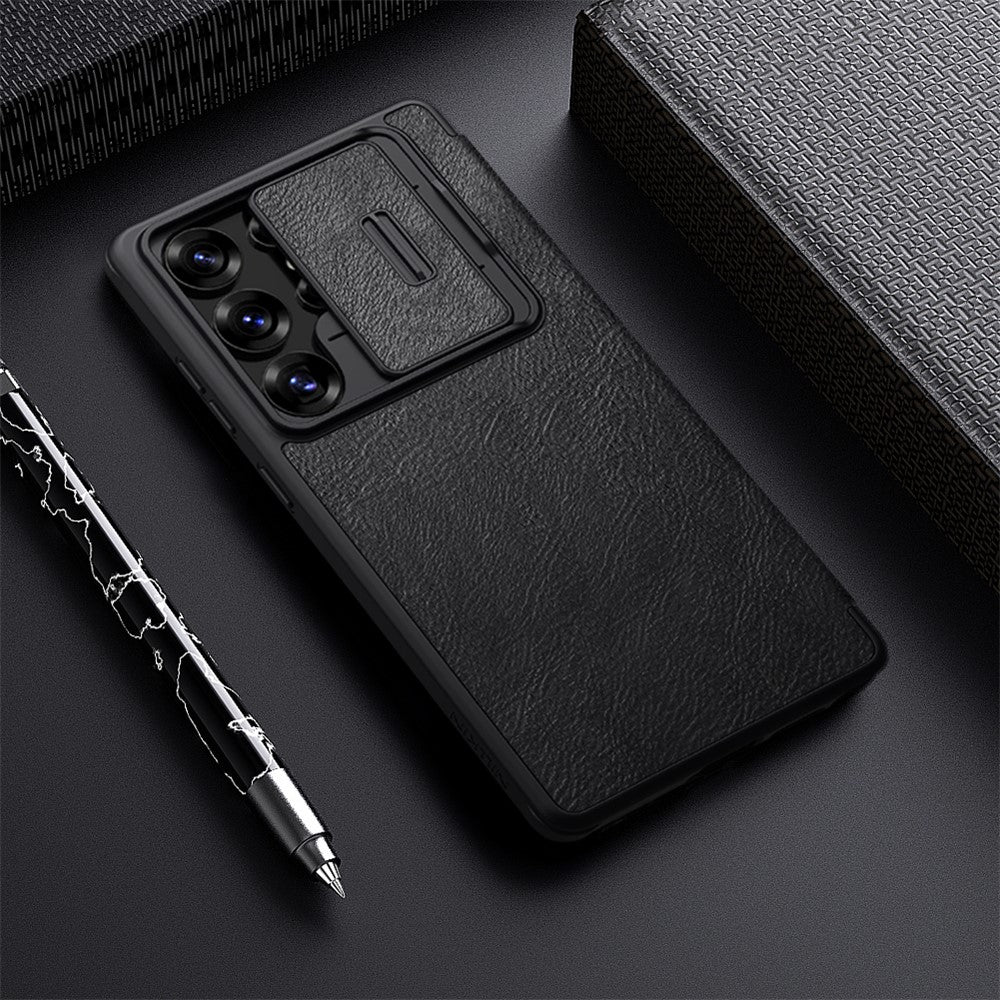 NILLKIN Qin Pro Series for Samsung Galaxy S25 Ultra Case with Card Slots Leather Phone Cover