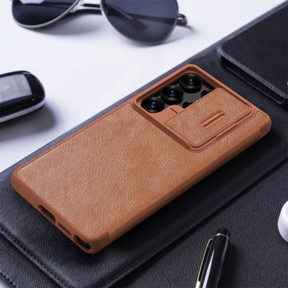 NILLKIN Qin Pro Series for Samsung Galaxy S25 Ultra Case with Card Slots Leather Phone Cover