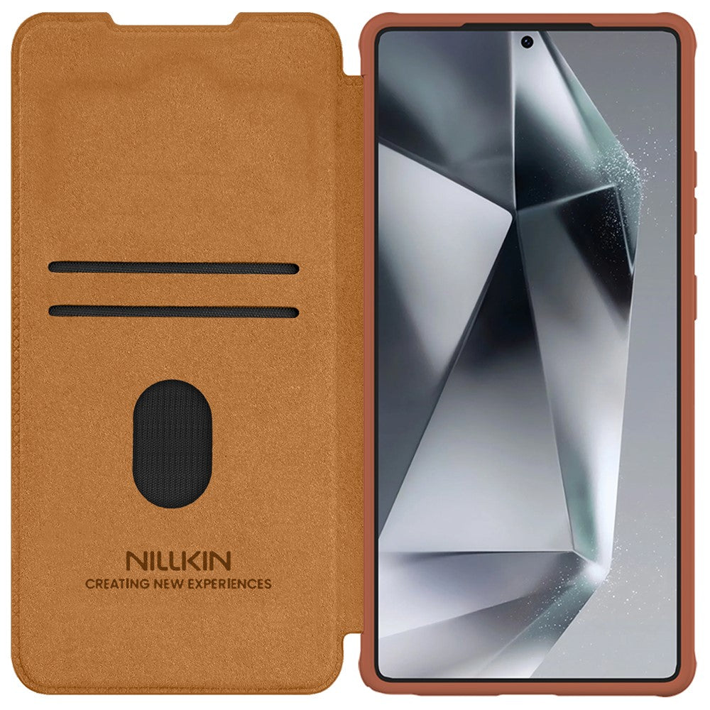 NILLKIN Qin Pro Series for Samsung Galaxy S25 Ultra Case with Card Slots Leather Phone Cover