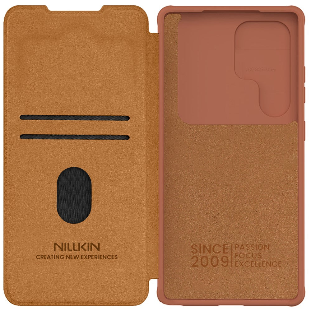 NILLKIN Qin Pro Series for Samsung Galaxy S25 Ultra Case with Card Slots Leather Phone Cover