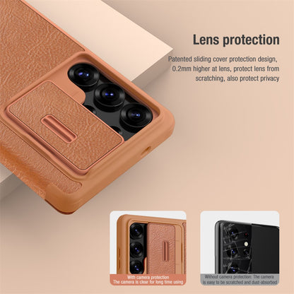 NILLKIN Qin Pro Series for Samsung Galaxy S25 Ultra Case with Card Slots Leather Phone Cover