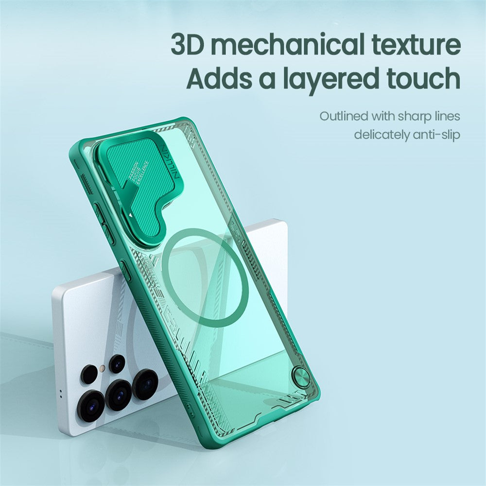 NILLKIN Iceblade CamProp For Samsung Galaxy S25 Ultra Magnetic Case Lens Cover Kickstand PC + TPU Phone Cover