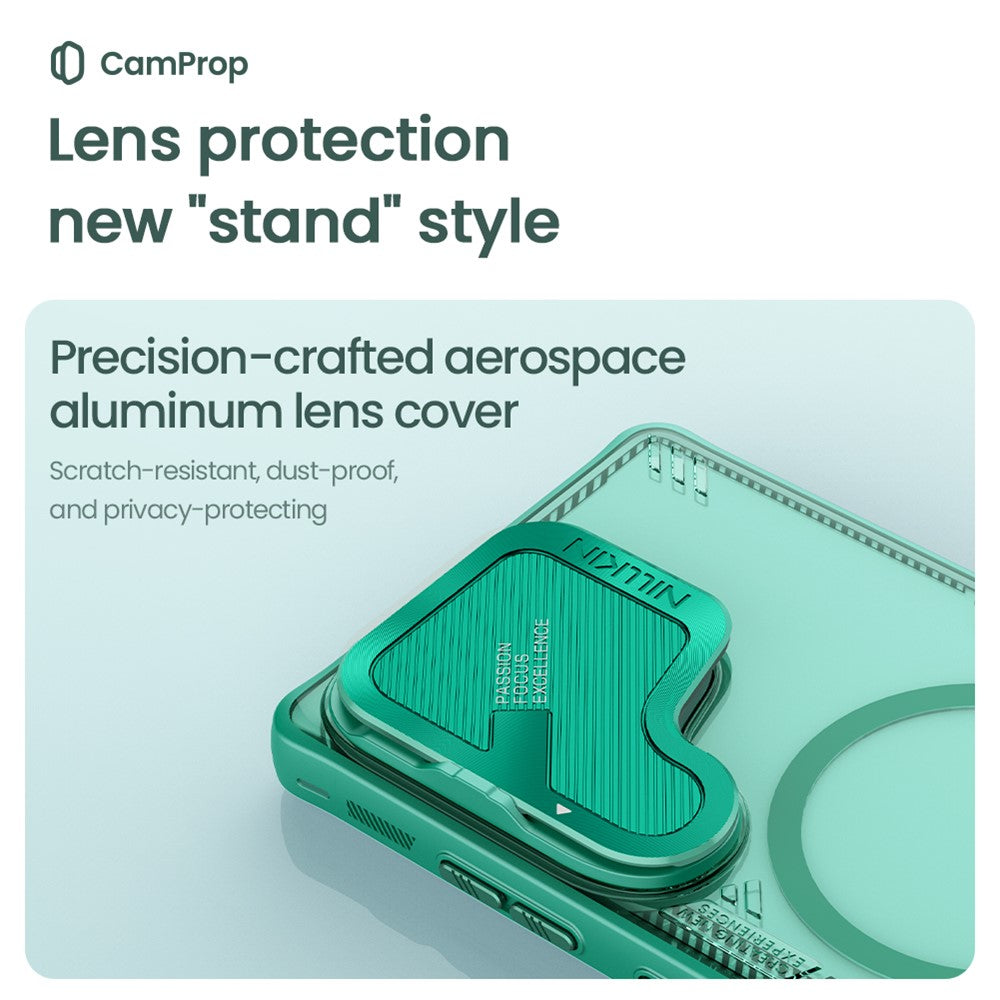 NILLKIN Iceblade CamProp For Samsung Galaxy S25 Ultra Magnetic Case Lens Cover Kickstand PC + TPU Phone Cover
