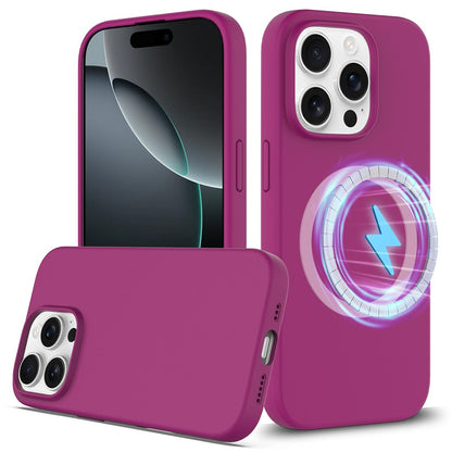 For iPhone 16 Pro Max Case Compatible with MagSafe Liquid Silicone Phone Cover with Camera Touch Control Button