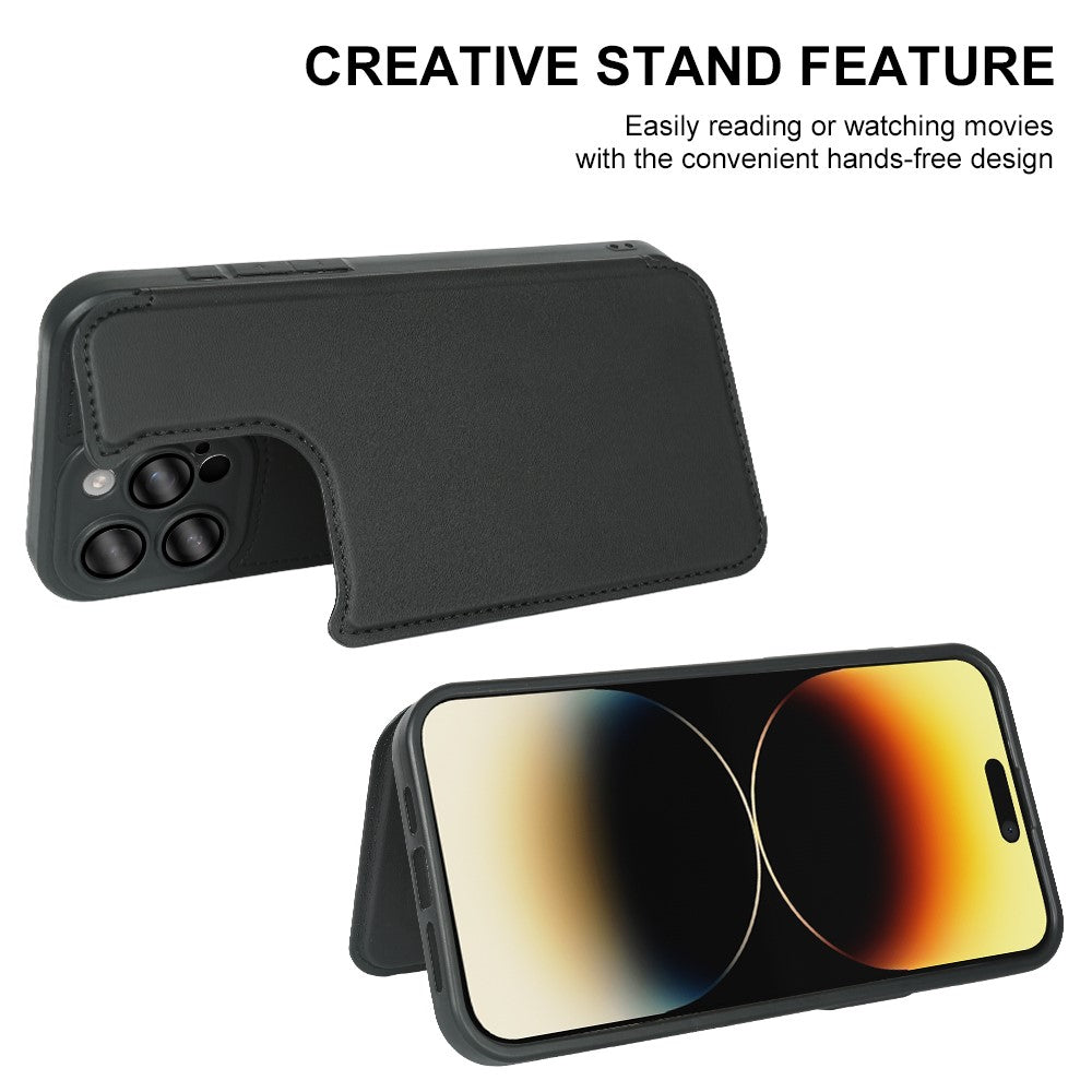 For iPhone 14 Pro Magnetic Case RCS Eco Friendly Flip Phone Cover with Kickstand RFID Blocking