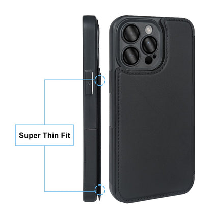 For iPhone 14 Pro Magnetic Case RCS Eco Friendly Flip Phone Cover with Kickstand RFID Blocking