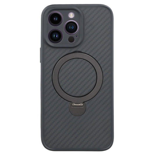 For iPhone 14 Pro Case Compatible with MagSafe Kickstand TPU + PC Phone Cover Carbon Fiber Texture