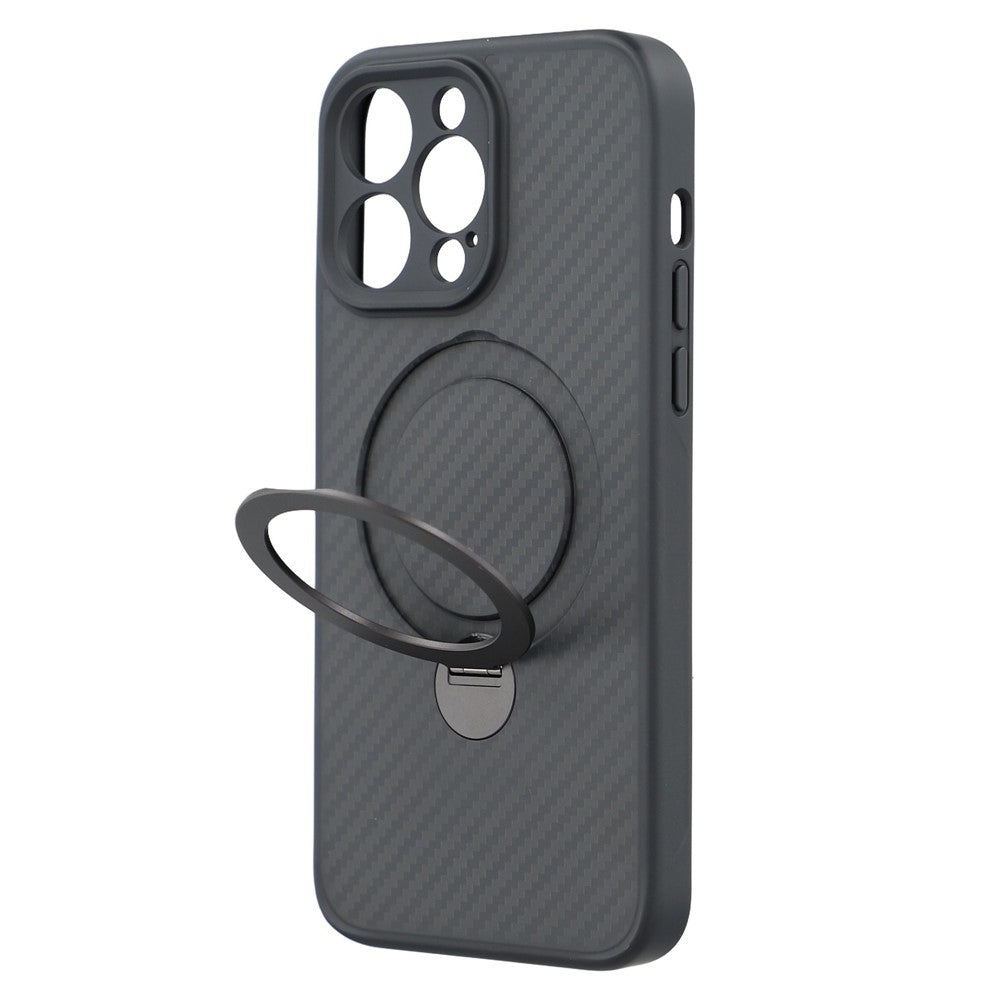 For iPhone 14 Pro Case Compatible with MagSafe Kickstand TPU + PC Phone Cover Carbon Fiber Texture