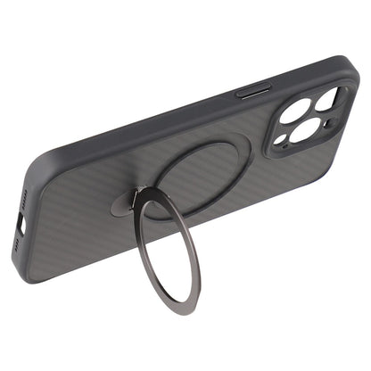 For iPhone 14 Pro Case Compatible with MagSafe Kickstand TPU + PC Phone Cover Carbon Fiber Texture