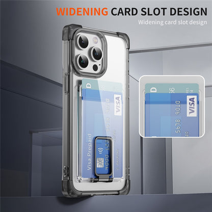 For iPhone 14 Pro Case Reinforced Corners TPU + Acrylic Phone Cover with Kickstand Card Holder