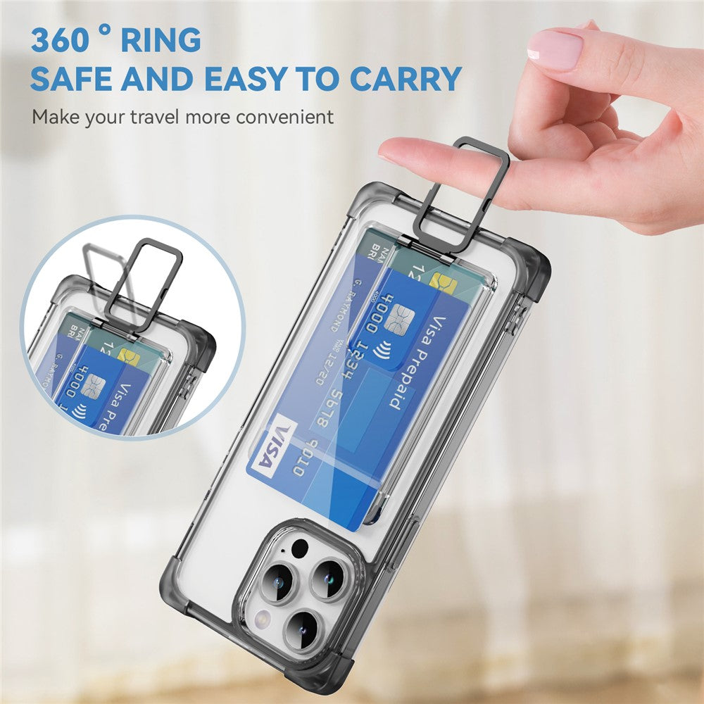 For iPhone 14 Pro Case Reinforced Corners TPU + Acrylic Phone Cover with Kickstand Card Holder