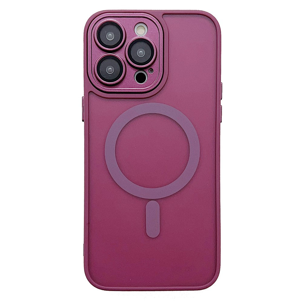 For iPhone 14 Pro Magnetic Case with Lens Film / Detachable Lens Frame Hybrid Phone Back Cover