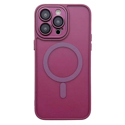 For iPhone 14 Pro Magnetic Case with Lens Film / Detachable Lens Frame Hybrid Phone Back Cover