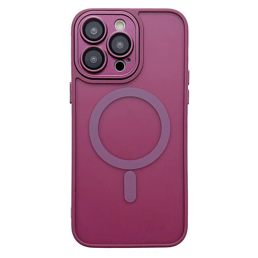 For iPhone 14 Pro Magnetic Case with Lens Film / Detachable Lens Frame Hybrid Phone Back Cover