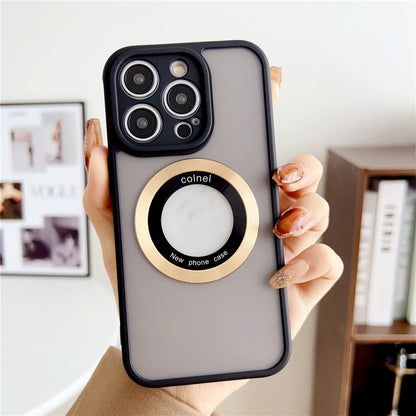 For iPhone 14 Pro Case Compatible with MagSafe Ring Logo View TPU + PC Phone Cover