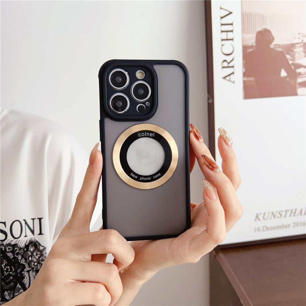 For iPhone 14 Pro Case Compatible with MagSafe Ring Logo View TPU + PC Phone Cover