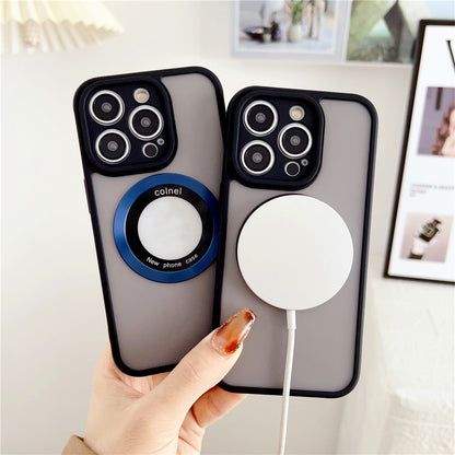 For iPhone 14 Pro Case Compatible with MagSafe Ring Logo View TPU + PC Phone Cover