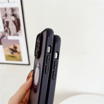 For iPhone 14 Pro Case Compatible with MagSafe Ring Logo View TPU + PC Phone Cover