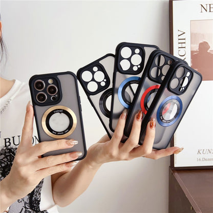 For iPhone 14 Pro Case Compatible with MagSafe Ring Logo View TPU + PC Phone Cover