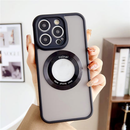 For iPhone 14 Pro Case Compatible with MagSafe Ring Logo View TPU + PC Phone Cover