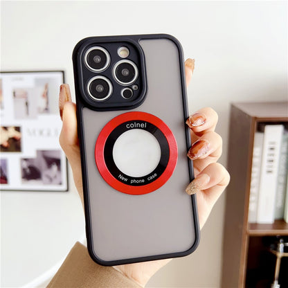 For iPhone 14 Pro Case Compatible with MagSafe Ring Logo View TPU + PC Phone Cover