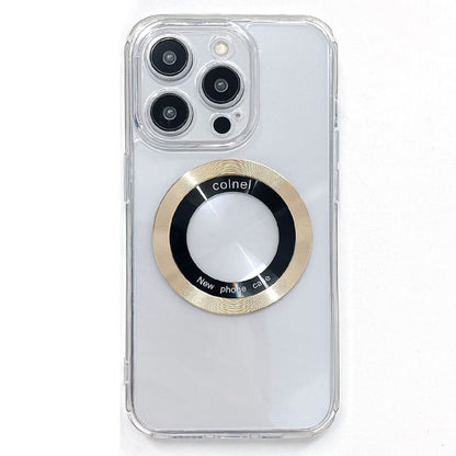 For iPhone 14 Pro Magnetic Case Clear Back Phone Cover TPU + PC with Ring Logo View
