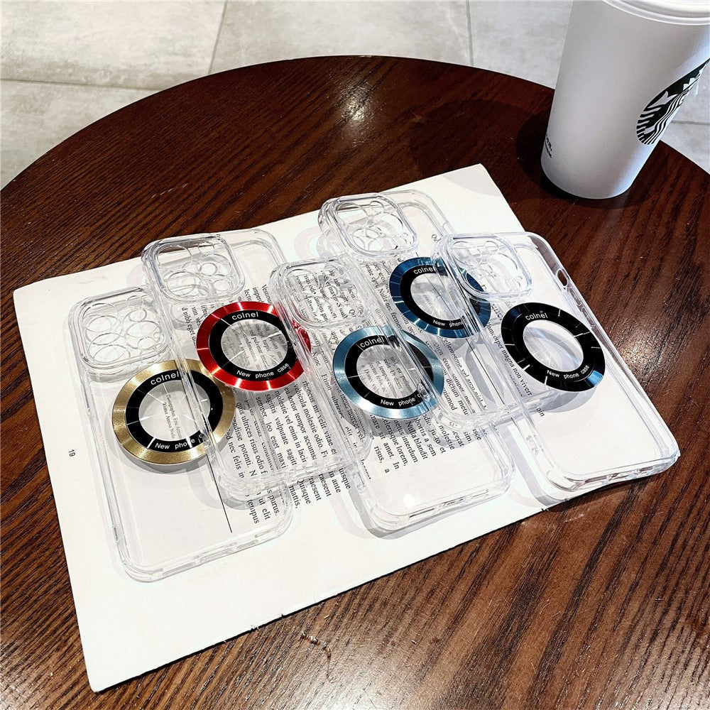 For iPhone 14 Pro Magnetic Case Clear Back Phone Cover TPU + PC with Ring Logo View