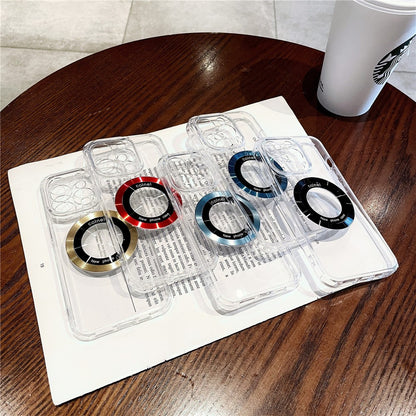 For iPhone 14 Pro Magnetic Case Clear Back Phone Cover TPU + PC with Ring Logo View