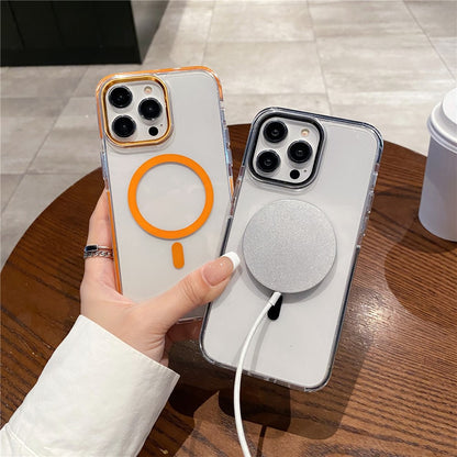 For iPhone 14 Pro Crystal Clear Case Compatible with MagSafe TPU + PC Phone Back Cover