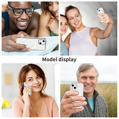 For iPhone 14 Magnetic Case Compatible with MagSafe PC + TPU Clear Phone Cover