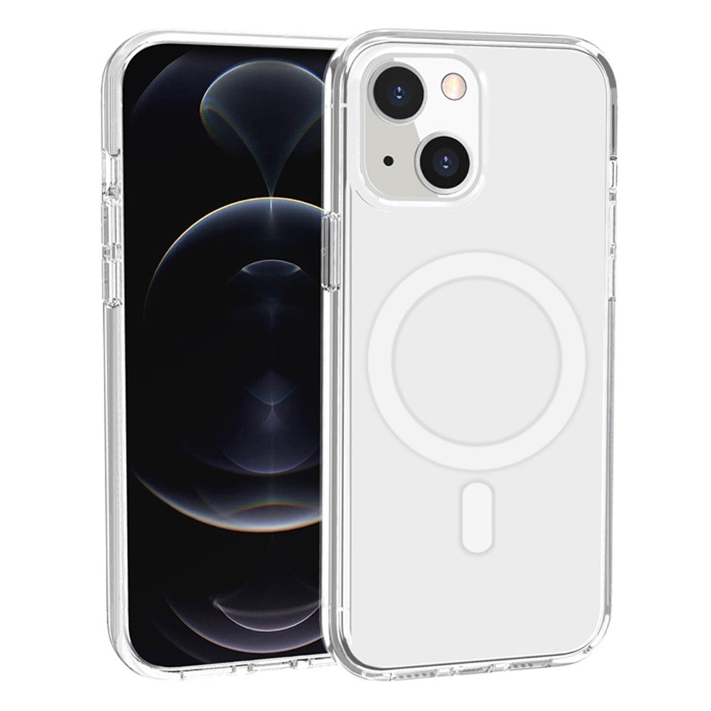 For iPhone 14 Magnetic Case Compatible with MagSafe PC + TPU Clear Phone Cover