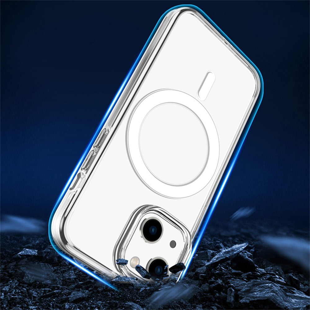 For iPhone 14 Magnetic Case Compatible with MagSafe PC + TPU Clear Phone Cover