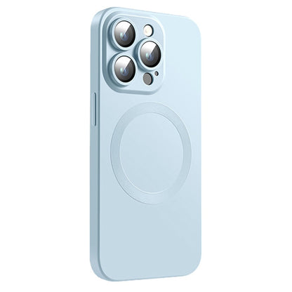For iPhone 15 Pro Max Case Compatible with MagSafe Liquid Silicone Phone Cover with Tempered Glass Lens Protector