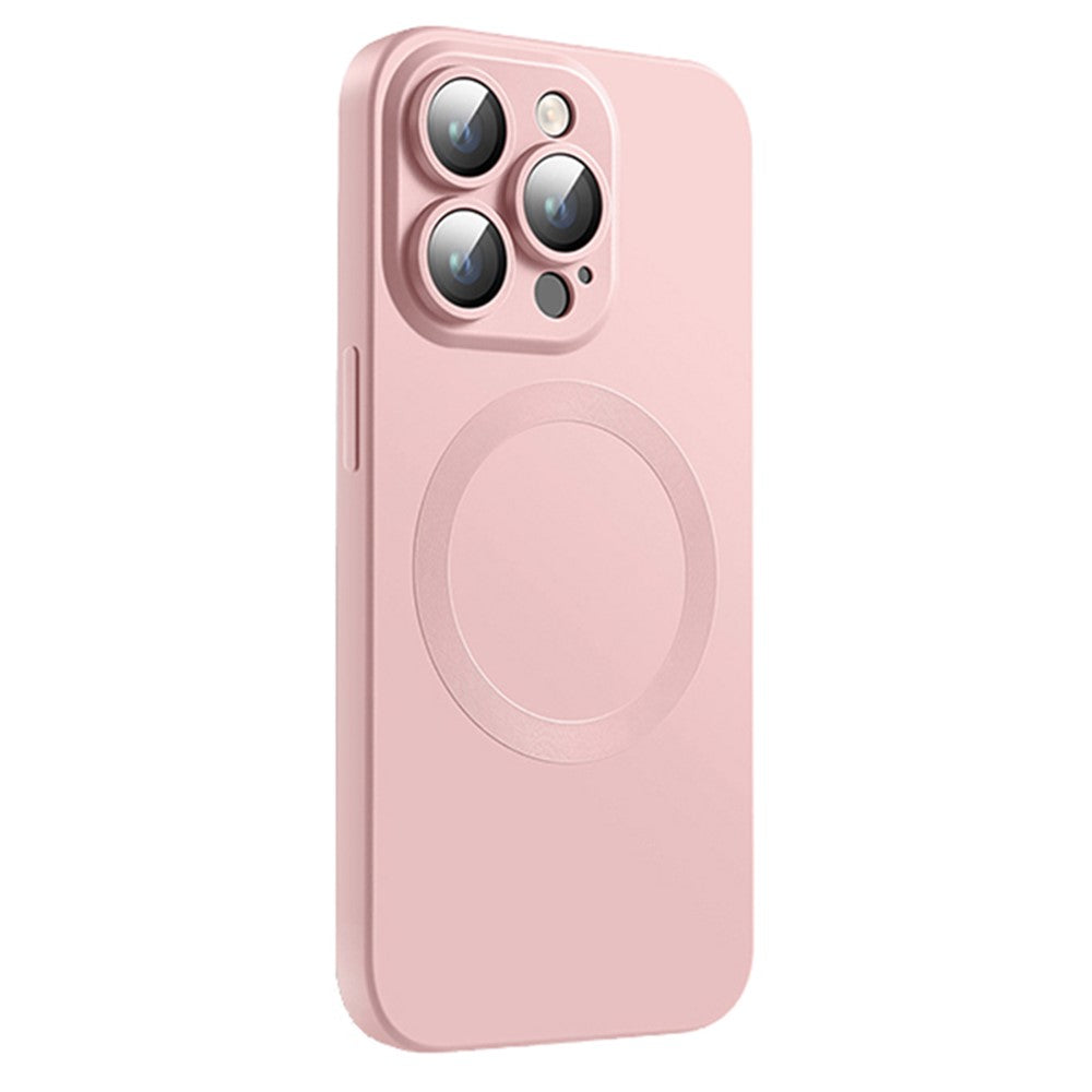 For iPhone 15 Pro Max Case Compatible with MagSafe Liquid Silicone Phone Cover with Tempered Glass Lens Protector