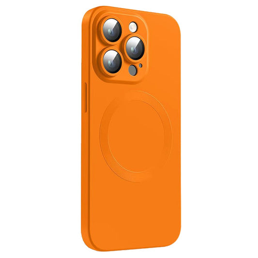 For iPhone 15 Pro Case Compatible with MagSafe Liquid Silicone Phone Cover with Tempered Glass Lens Protector