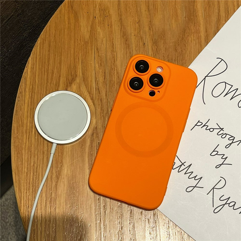 For iPhone 15 Pro Case Compatible with MagSafe Liquid Silicone Phone Cover with Tempered Glass Lens Protector