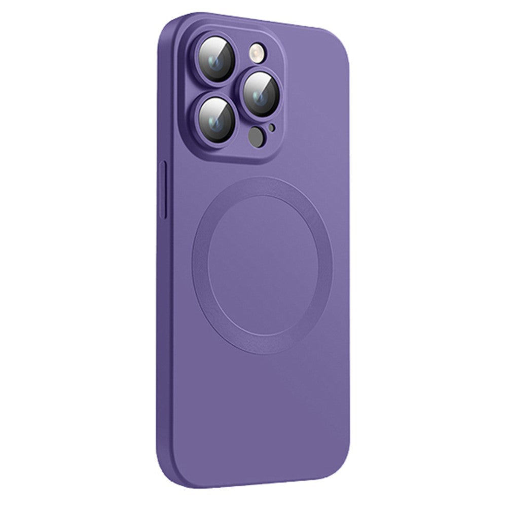 For iPhone 15 Pro Case Compatible with MagSafe Liquid Silicone Phone Cover with Tempered Glass Lens Protector