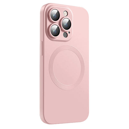 For iPhone 15 Pro Case Compatible with MagSafe Liquid Silicone Phone Cover with Tempered Glass Lens Protector