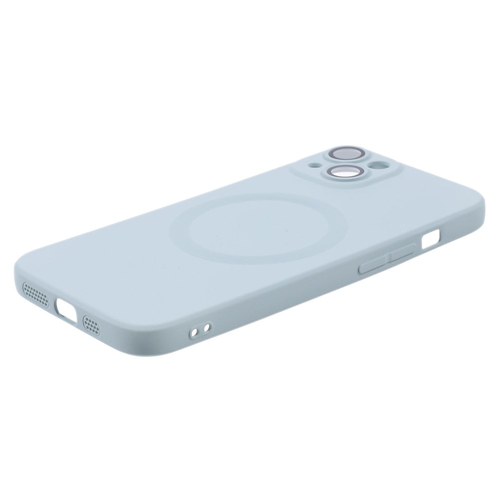 For iPhone 15 Case Compatible with MagSafe Liquid Silicone Phone Cover with Tempered Glass Lens Protector