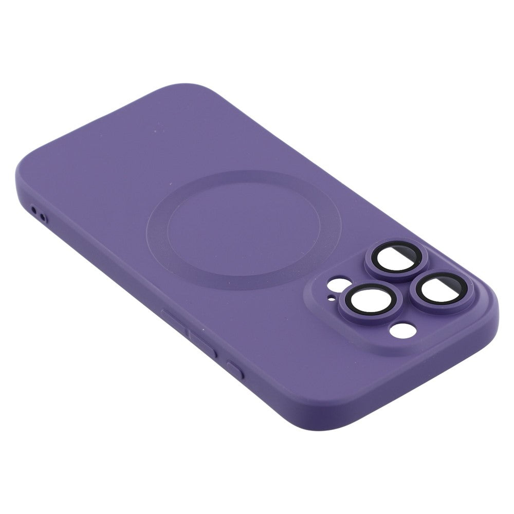 For iPhone 16 Pro Max Case Compatible with MagSafe Liquid Silicone Phone Cover with Tempered Glass Lens Protector