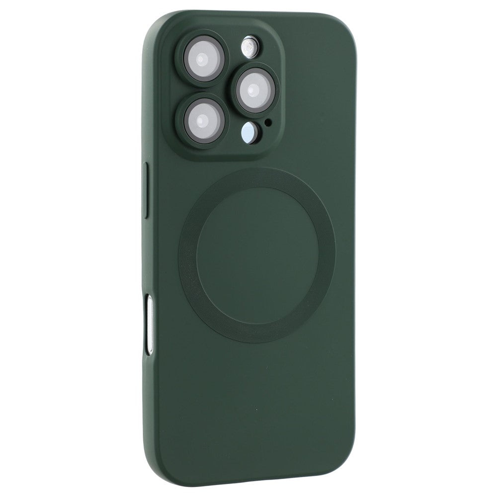 For iPhone 16 Pro Case Compatible with MagSafe Liquid Silicone Phone Cover with Tempered Glass Lens Protector